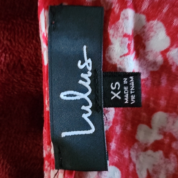 💙HP💙 Lulus Garden Explorer Red Floral Print Mini Dress XS - Picture 13 of 13